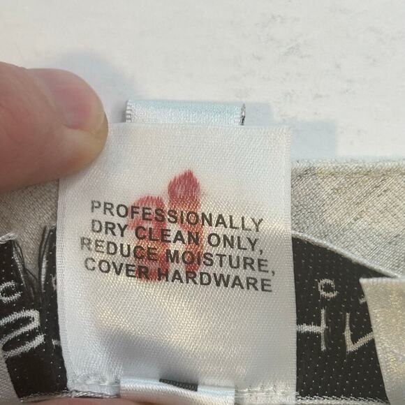 St. John vintage linen blend cream with silver thread straight pants size 14 - Picture 7 of 8